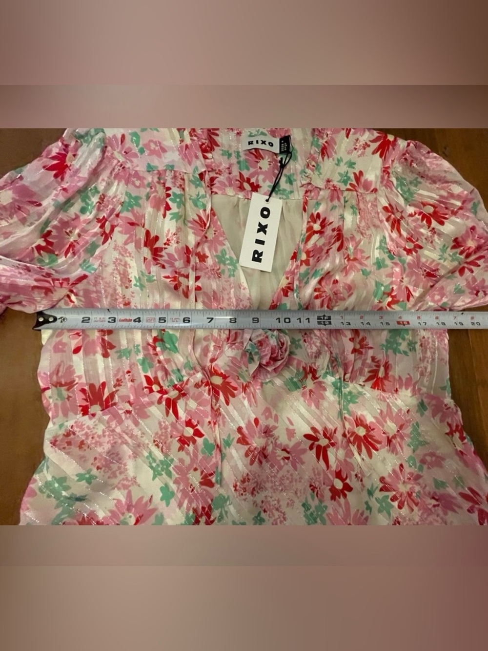 Rixo Dress NWT Floral XL/ US 12 Luxury Cocktail Wedding Silk Blend Shower Party - Picture 8 of 16